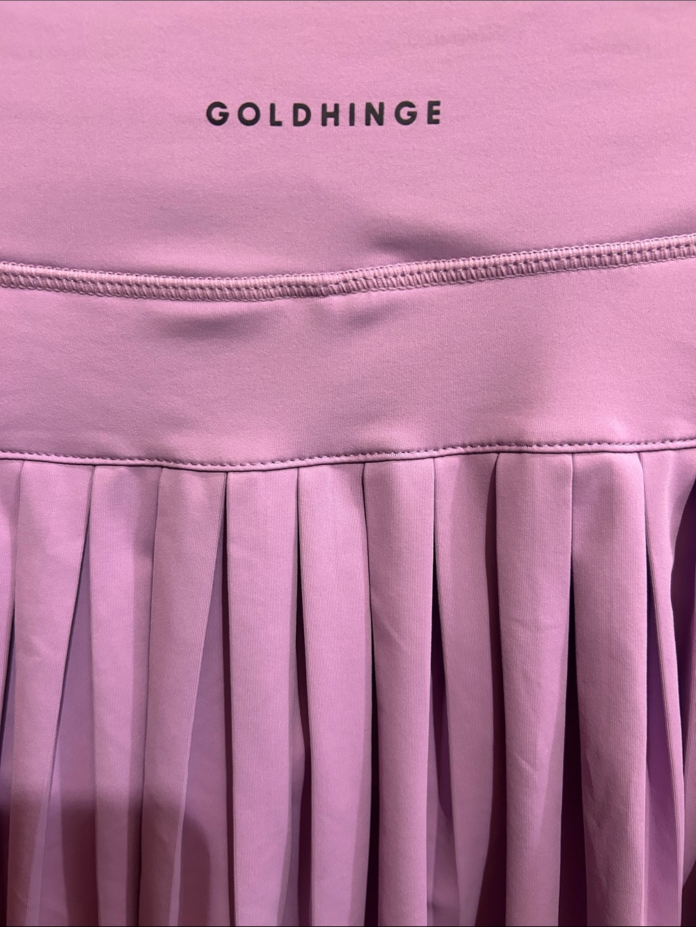 High-Rise Lavender Pleated Skater Skirt - Women's Active Skirt - Picture 3 of 5